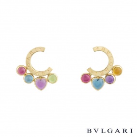 Bvlgari 18k Yellow Gold Multi-Gemstone Earrings